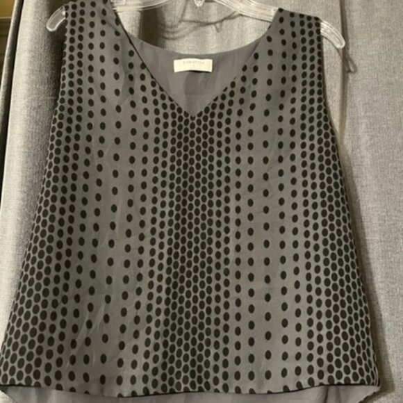 Babaton Tops - Babaton Aritzia  Murphy Top Blouse Sleeveless V-Neck‎ Shell Polka Dot Sz S